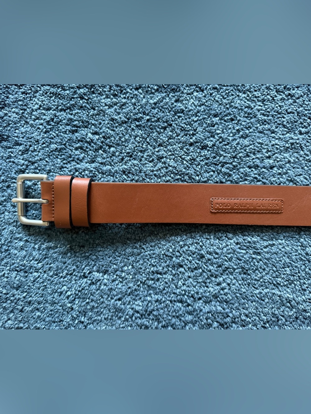 Polo by Ralph Lauren Brown Leather Men's Belt with silver buckle,size 48